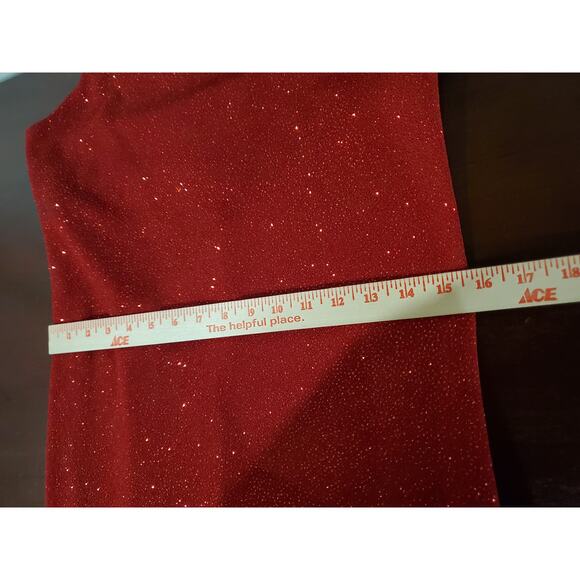 Vtg City Triangles 90s Y2K Glitter Sparkle Stretch Dress Size L Red Vamp Formal - Picture 12 of 13